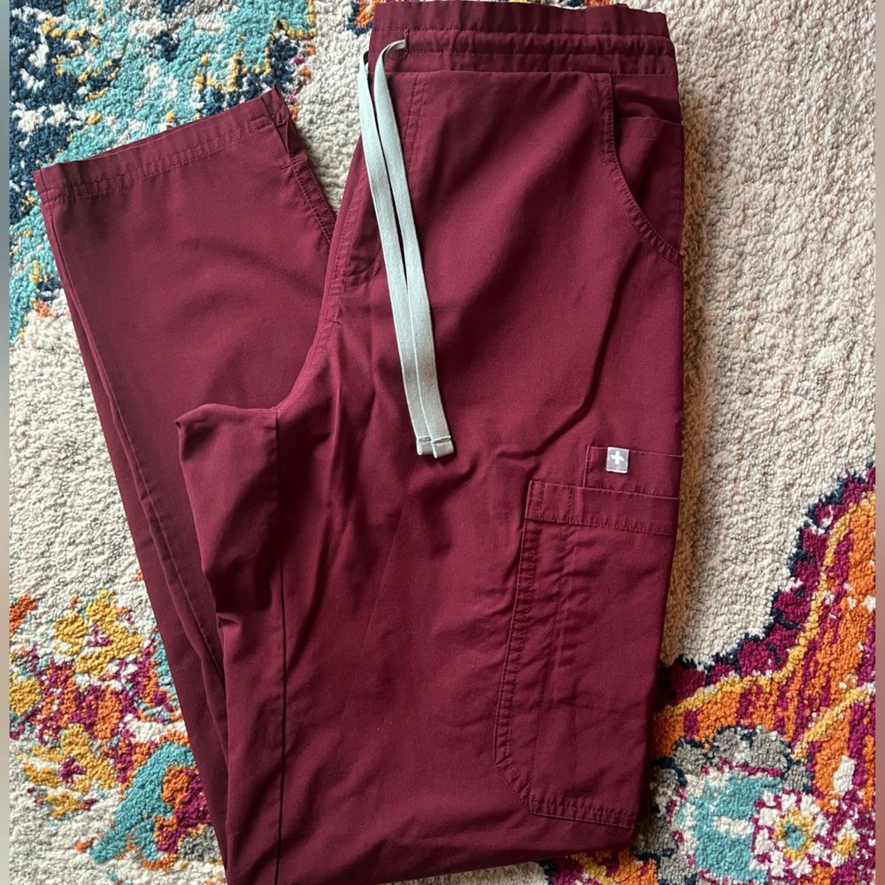 FIGS Burgundy Yola scrub pants